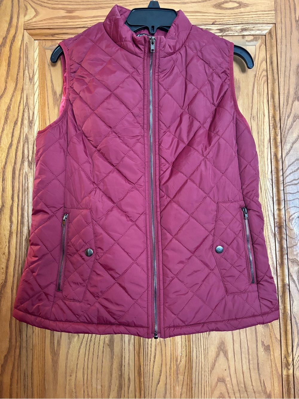 Quilted Sleeveless Vest - Burgundy
